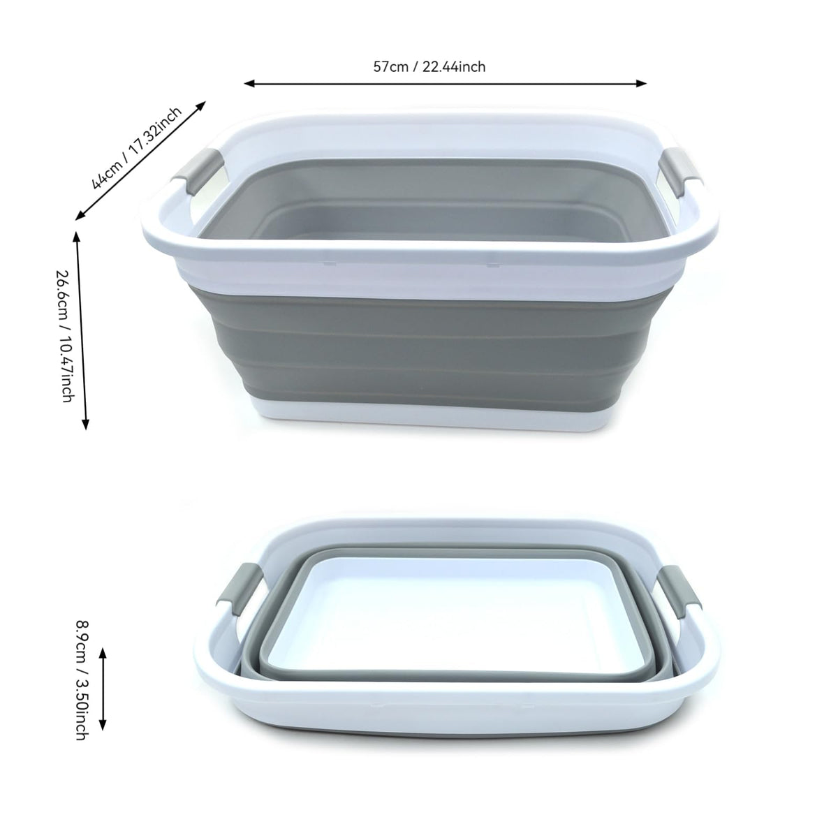 Collapsible Plastic Laundry Basket Set of 2 O9042