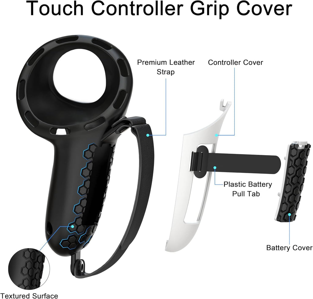 Controller Grips with Battery Opening Covers Black D639674
