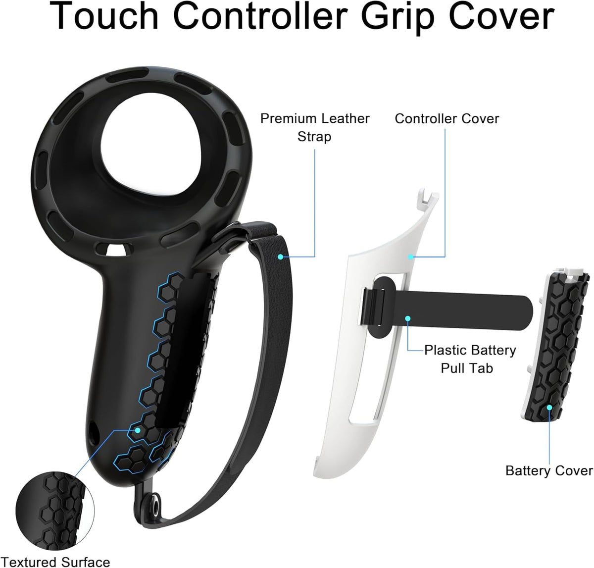 Controller Grips with Battery Opening Covers Black D639674