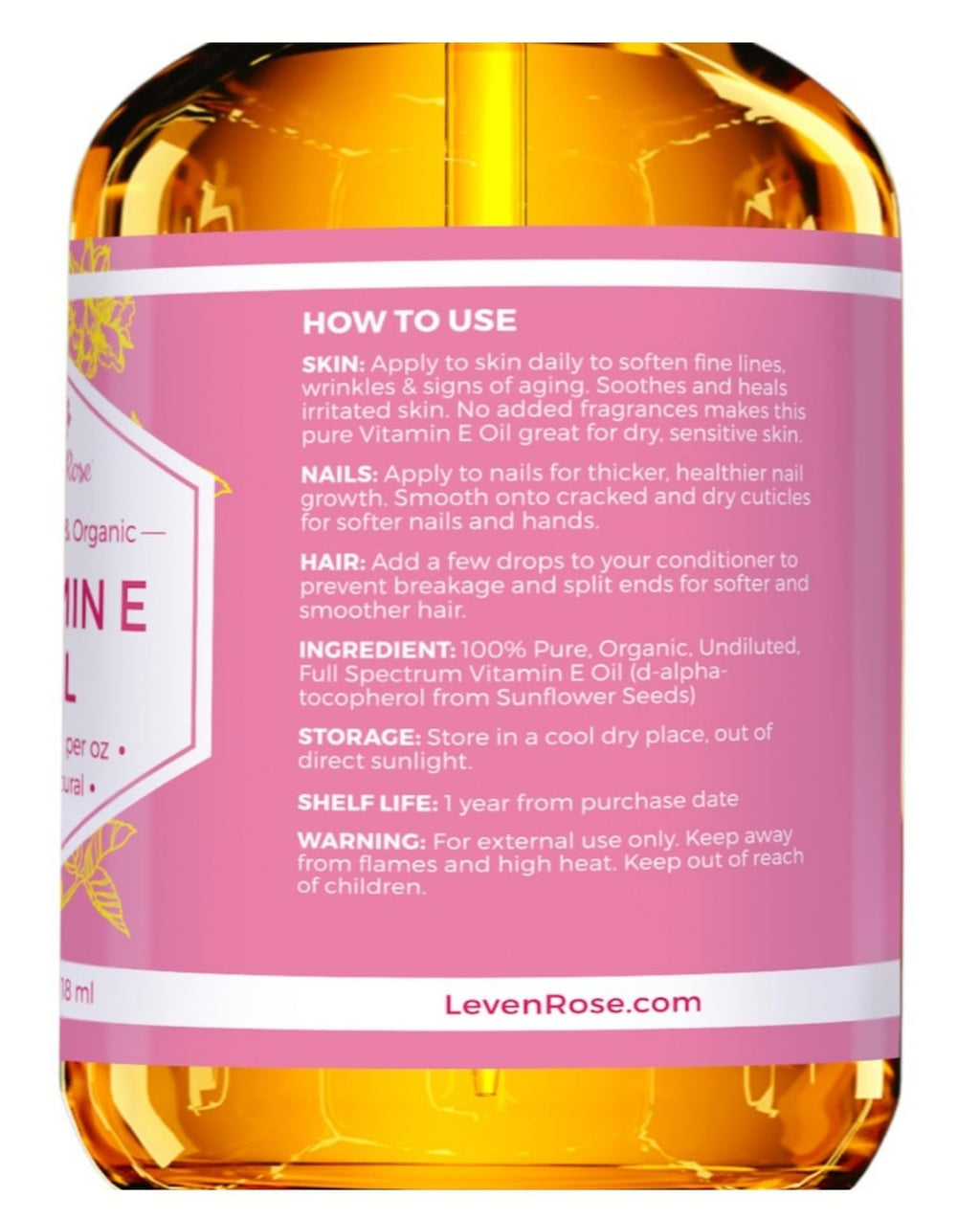 100% Natural Organic Vitamin E Oil 1 oz O27319