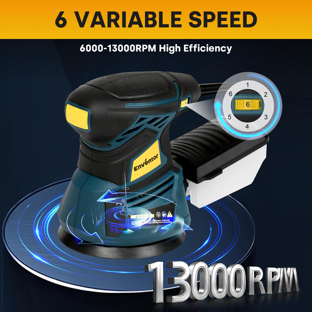 Orbital Sander with 6 Speeds, Dust Collection, 5 in, 3A Corded P436