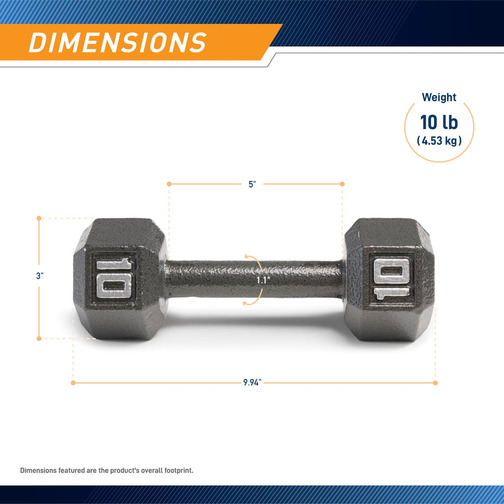 Cast Iron Hex Dumbbell S186380