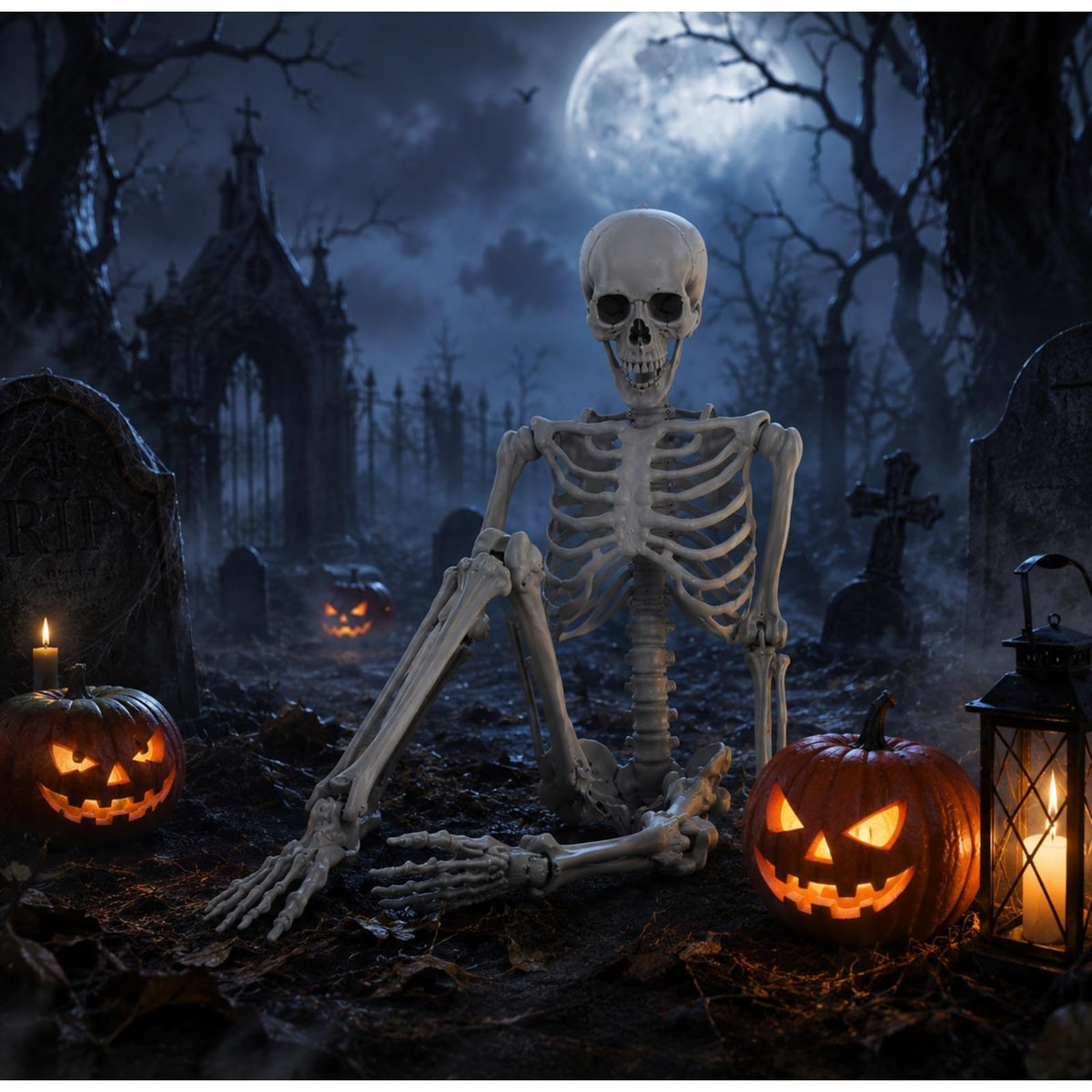 5.4 ft Full Body Plastic Skeleton Prop O448