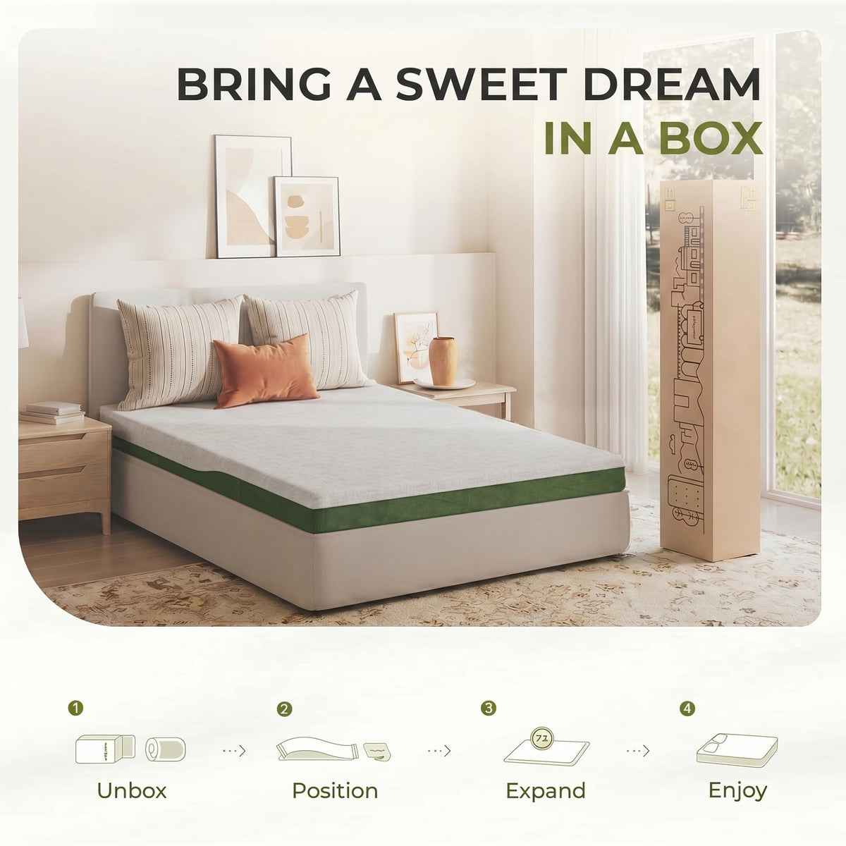 6 Inch Twin Size Cooling Gel Memory Foam Mattress D46518