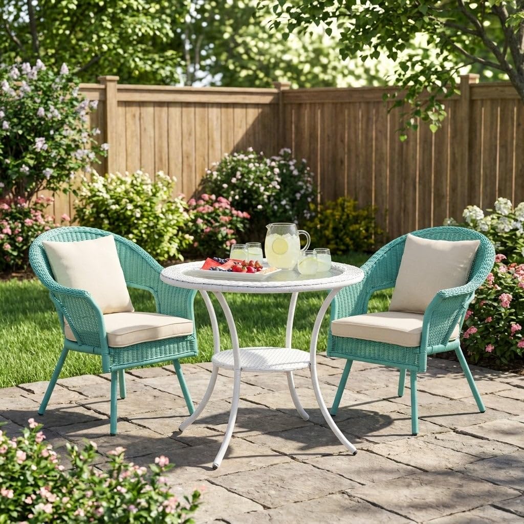 Hand-Woven Resin Wicker Stacking Chair A8432