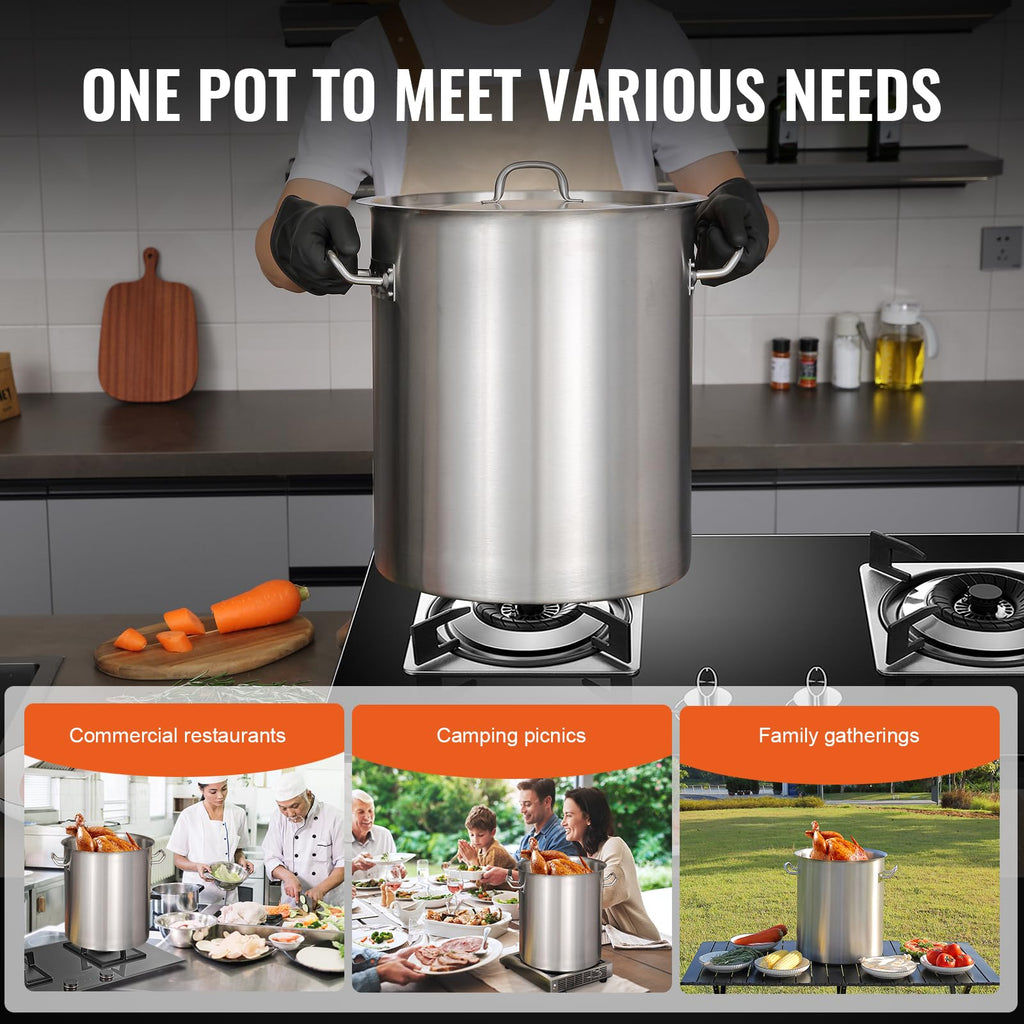 18/8 Stainless Steel 42QT Stockpot A76327