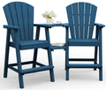 Navy Blue Adirondack Chairs Set of 2 with Table Trays B33233