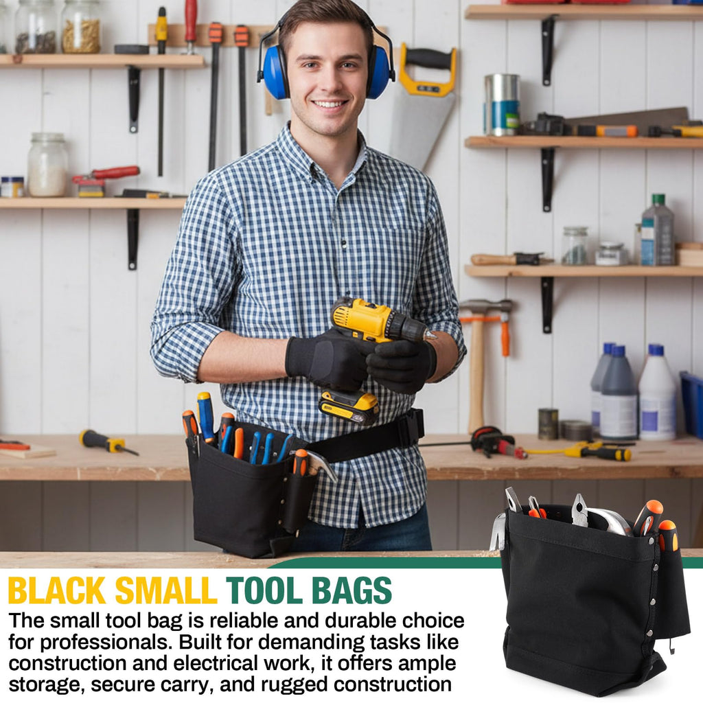Tool Bag with Bull Pin Loops & Tunnel Connection, 5" x 10" x 9" I29177