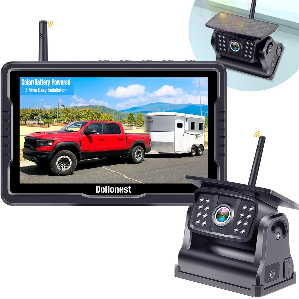 Wireless Solar Magnetic Backup Camera HD 1080P 5'' Monitor Kit S152643