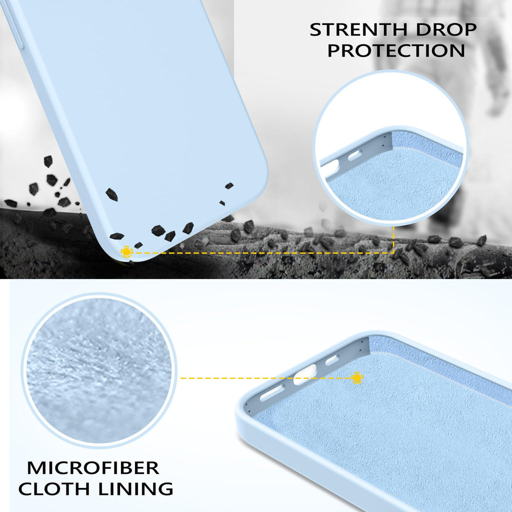 Compatible with iPhone 13 Pro Max Liquid Silicone Phone Case Light Blue M878140