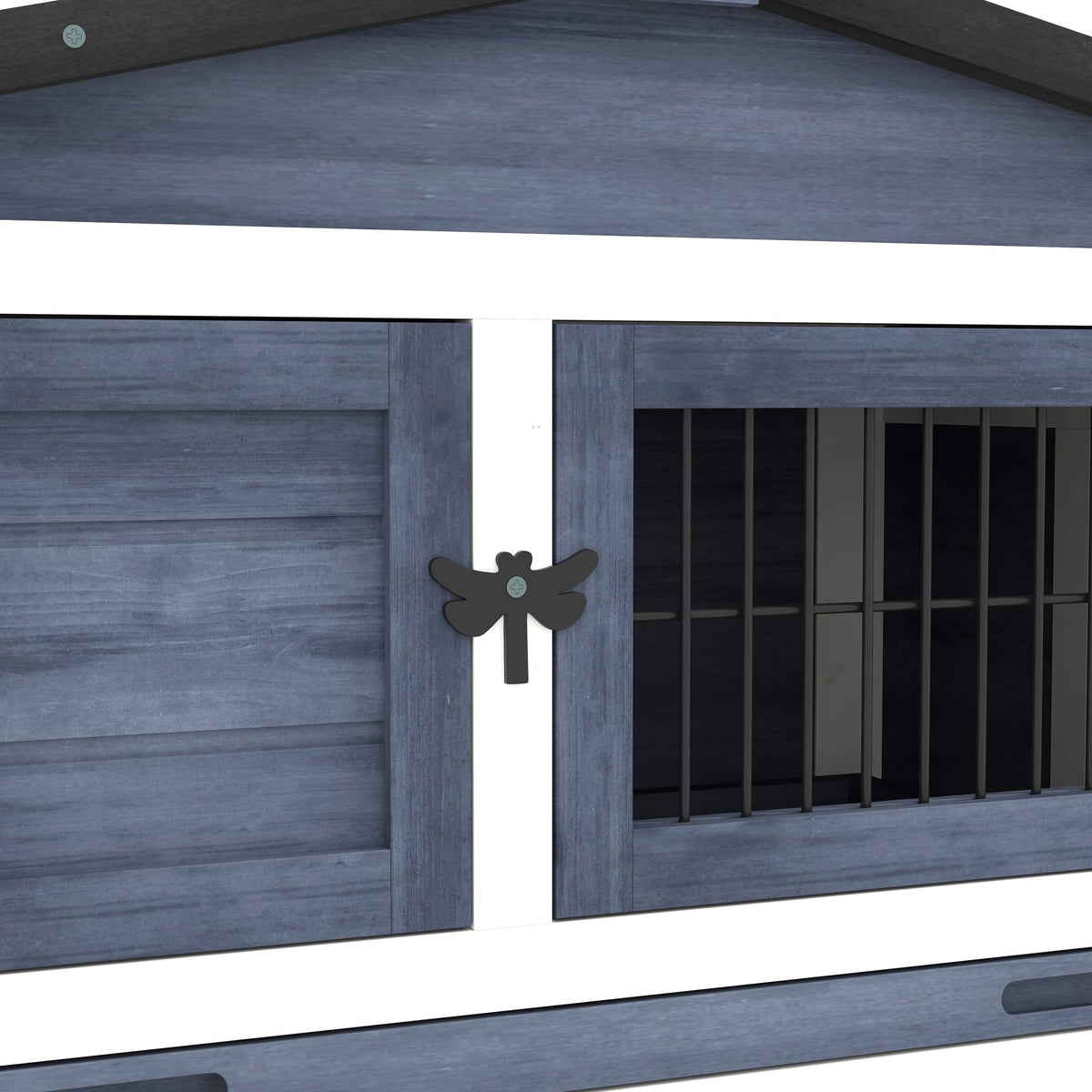 2 Levels Outdoor Rabbit Hutch Dark Gray P771