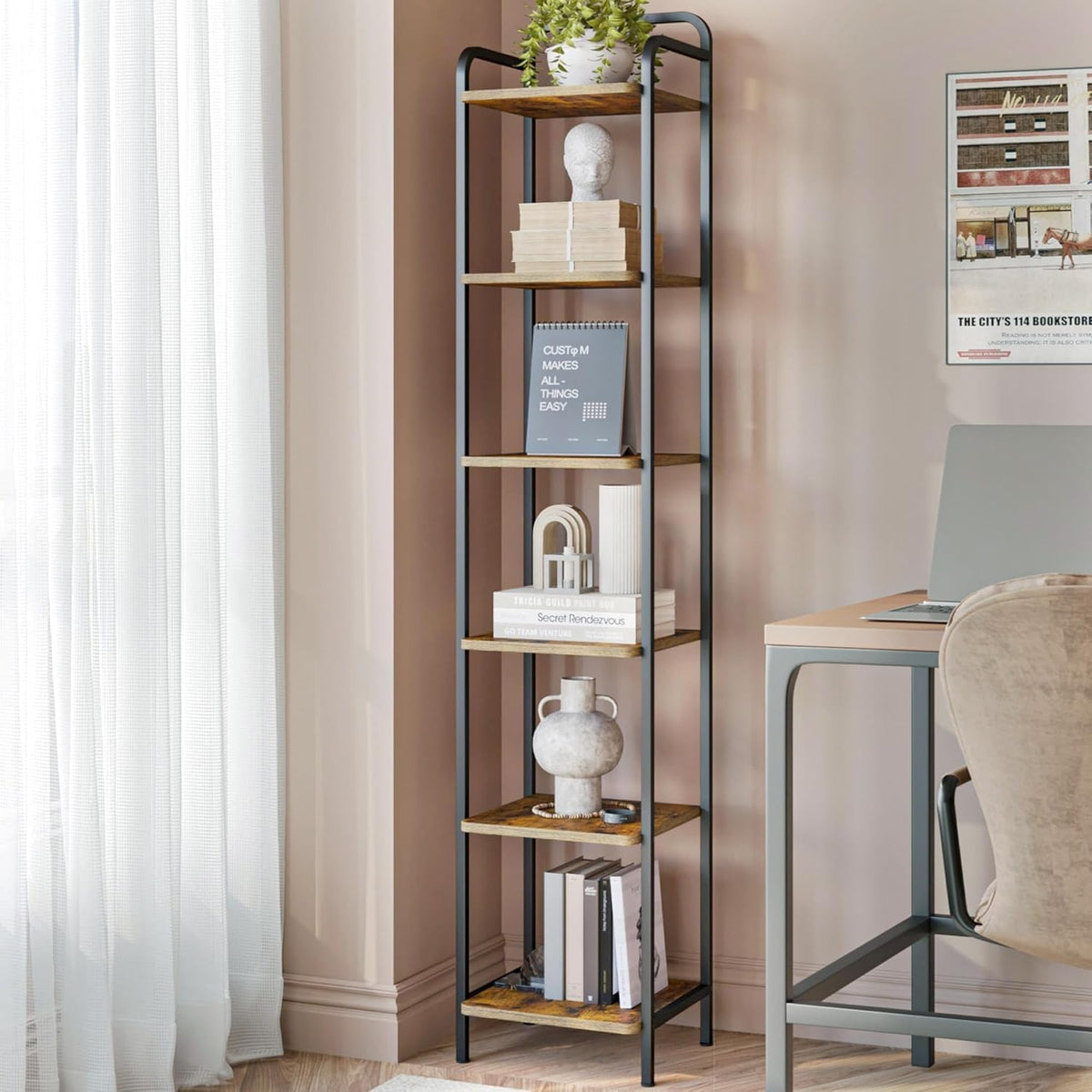 Narrow Industrial Bookcase I938920