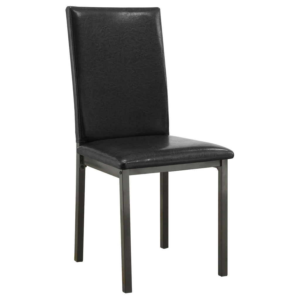Set of 2 Faux Leather Upholstered Dining Side Chair Black and Grey B44873