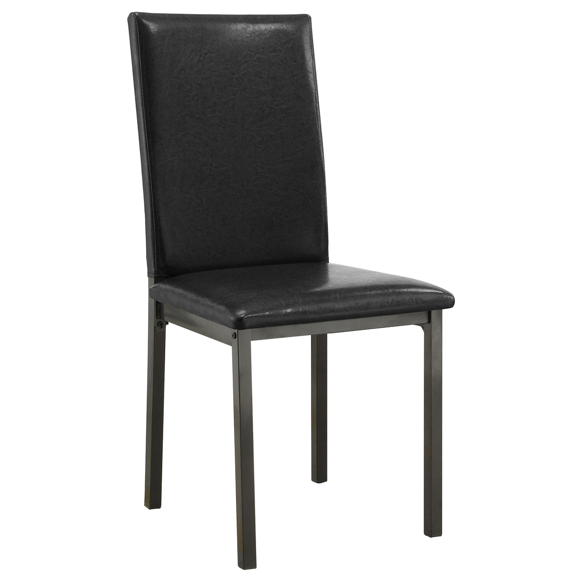 Set of 2 Faux Leather Upholstered Dining Side Chair Black and Grey B44873
