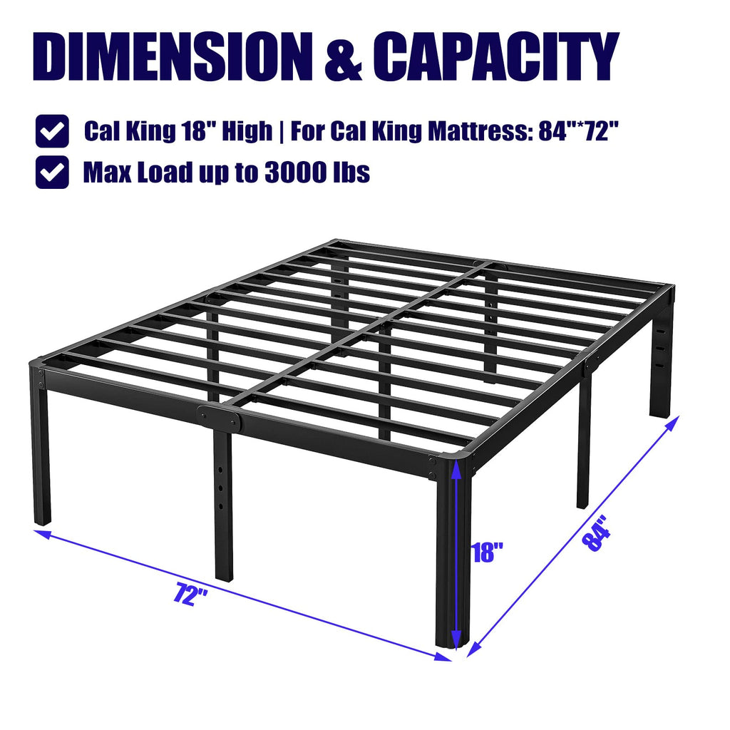 California King Heavy Duty Metal Platform Bed Frame with Round Corners D3236