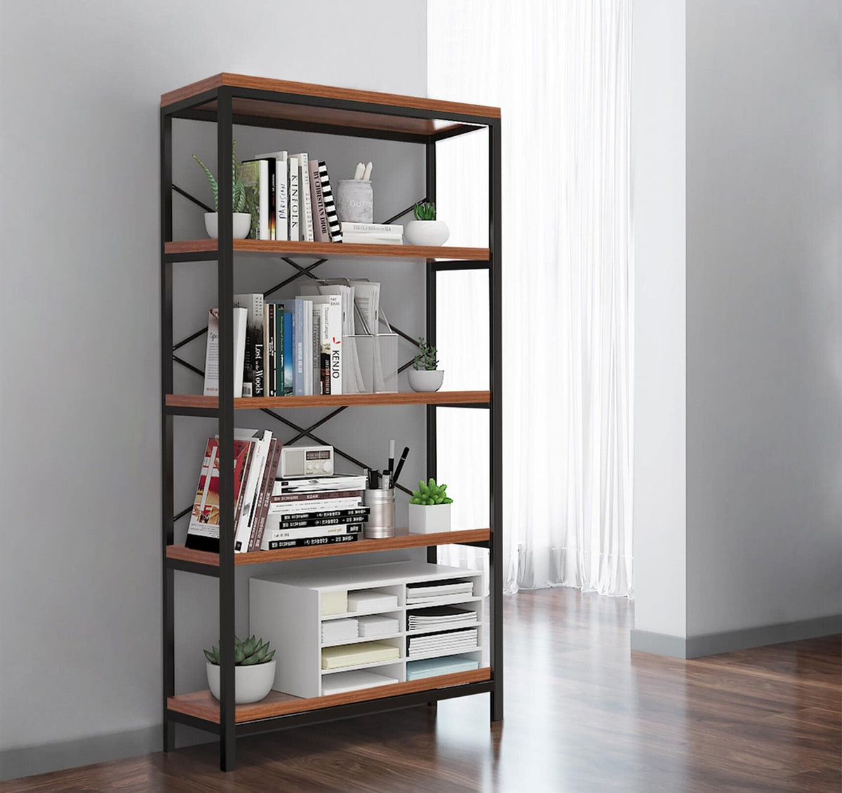 5 Tier Heavy Duty Freestanding Bookcase O492047