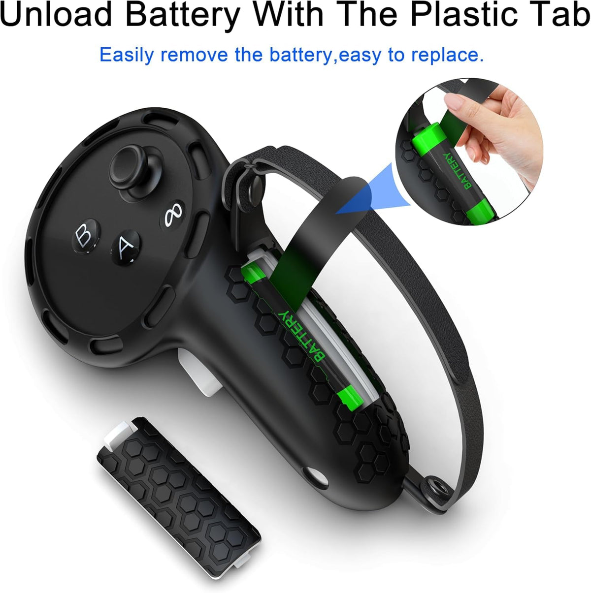 Controller Grips with Battery Opening Covers Black D639674