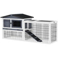 2 Levels Outdoor Rabbit Hutch Dark Gray P771