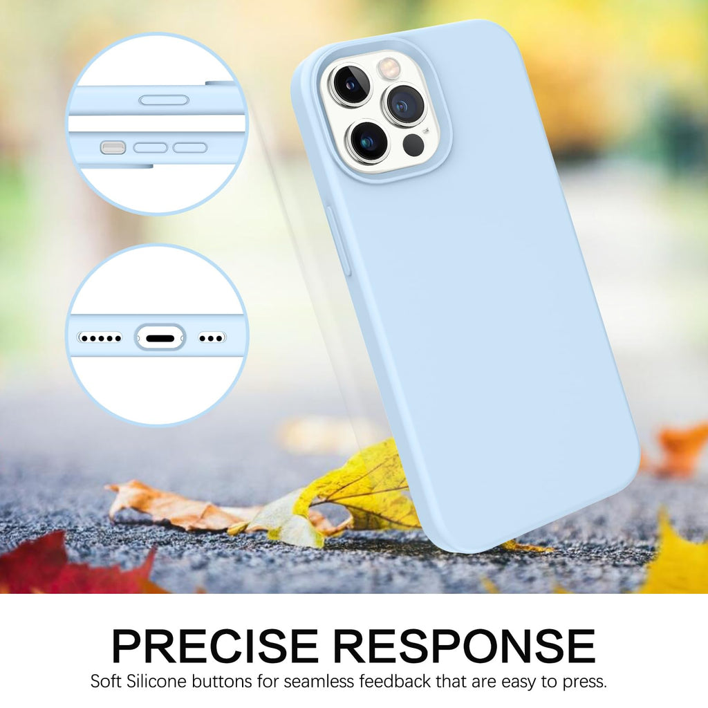 Compatible with iPhone 13 Pro Max Liquid Silicone Phone Case Light Blue M878140