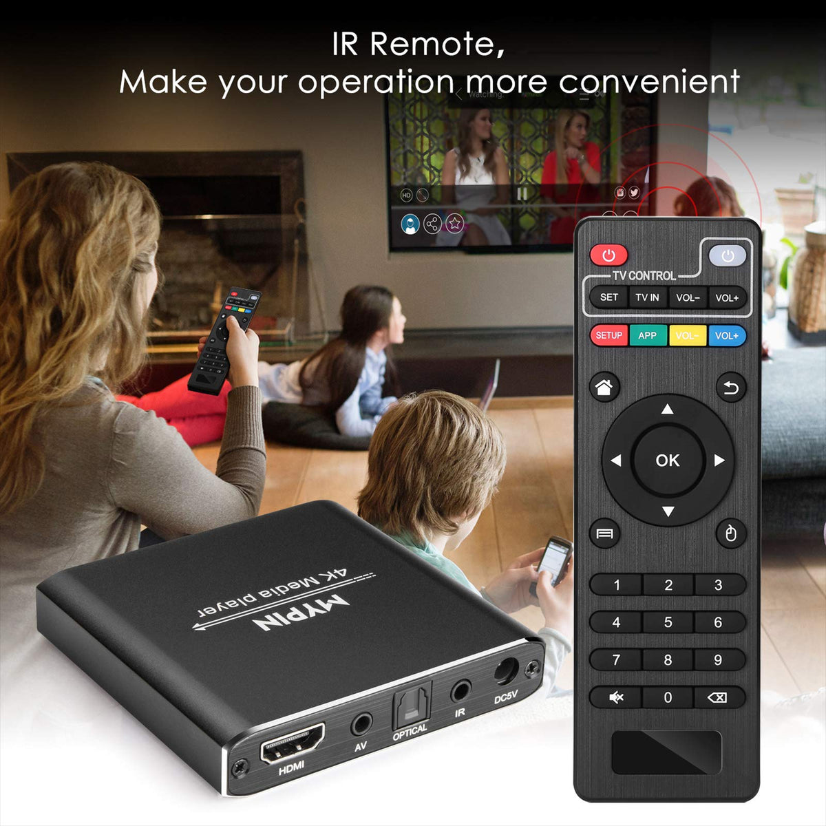 4K Media Player with Remote Control R6228