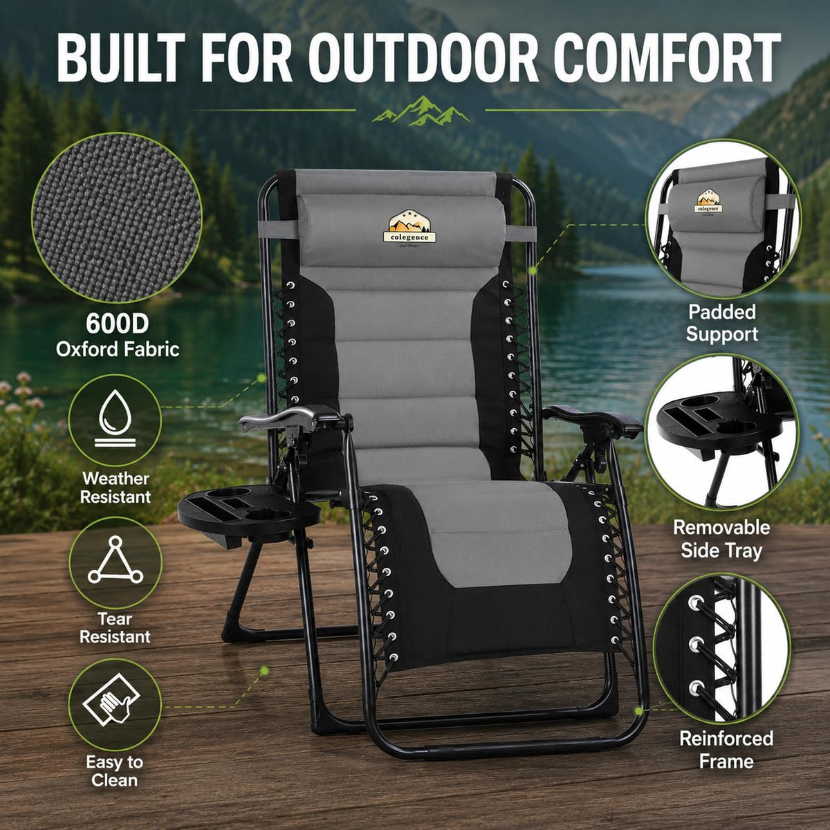 Oversized Zero Gravity Chair 400-lb Capacity Recliner N7443