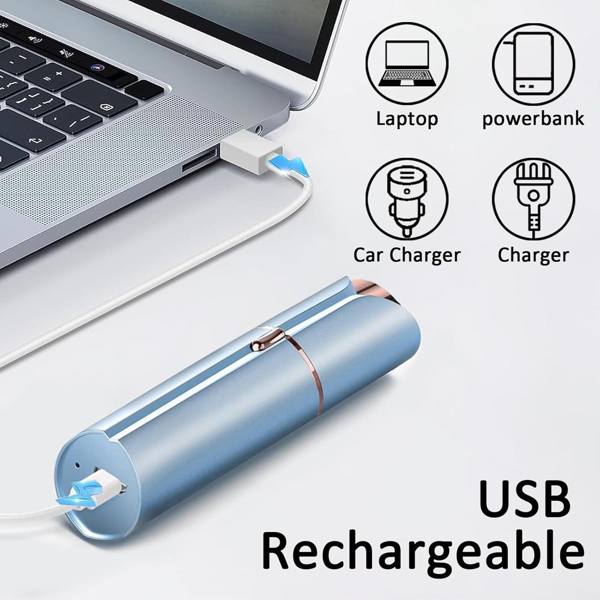 Facial Hair Removal USB Rechargeable 3 Replacement Heads W335