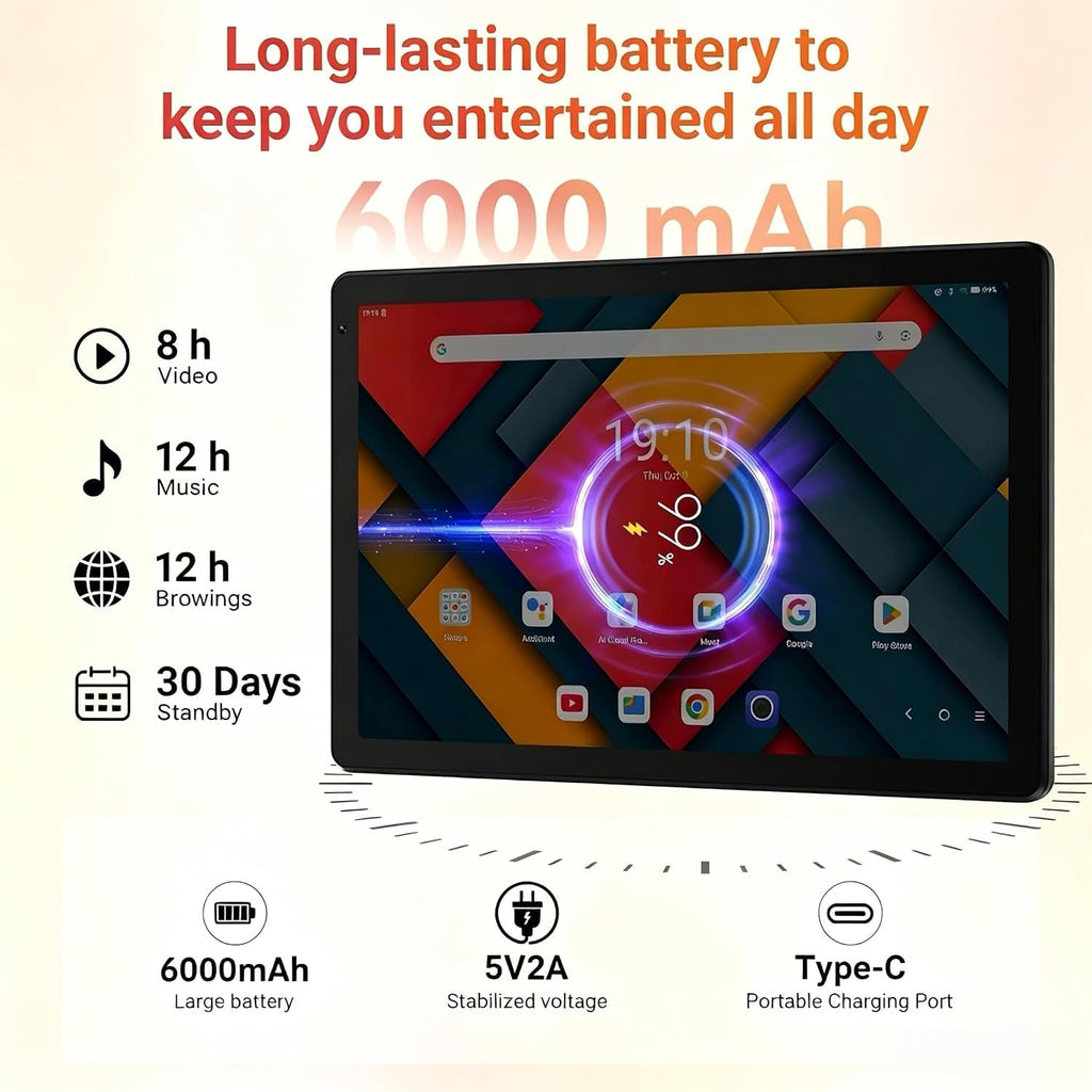 10.1" Android 16 Tablet Octa-core 36GB+128GB Dual Camera A2061