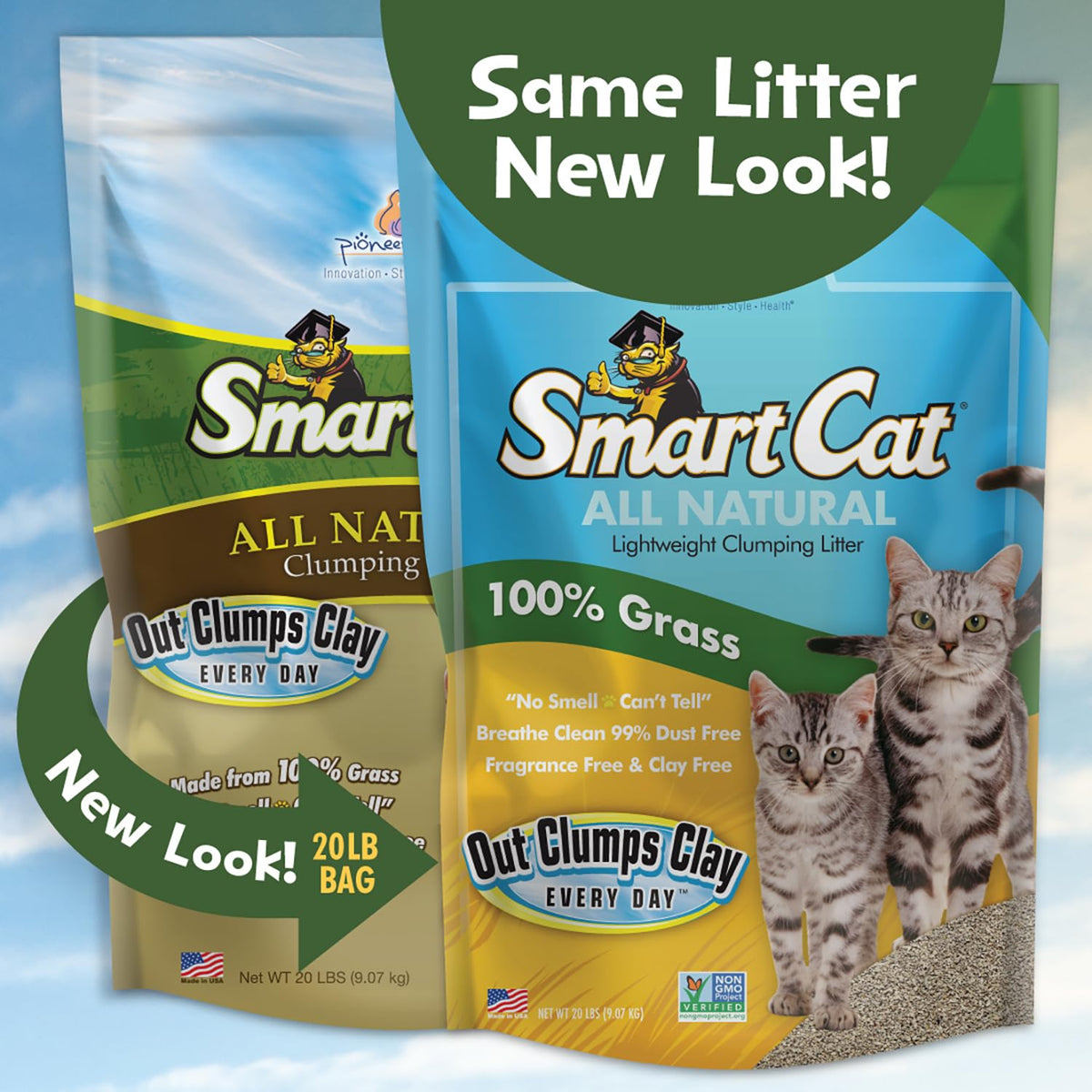All Natural Clumping Cat Litter, 20 Pound, Unscented, Lightweight B91029