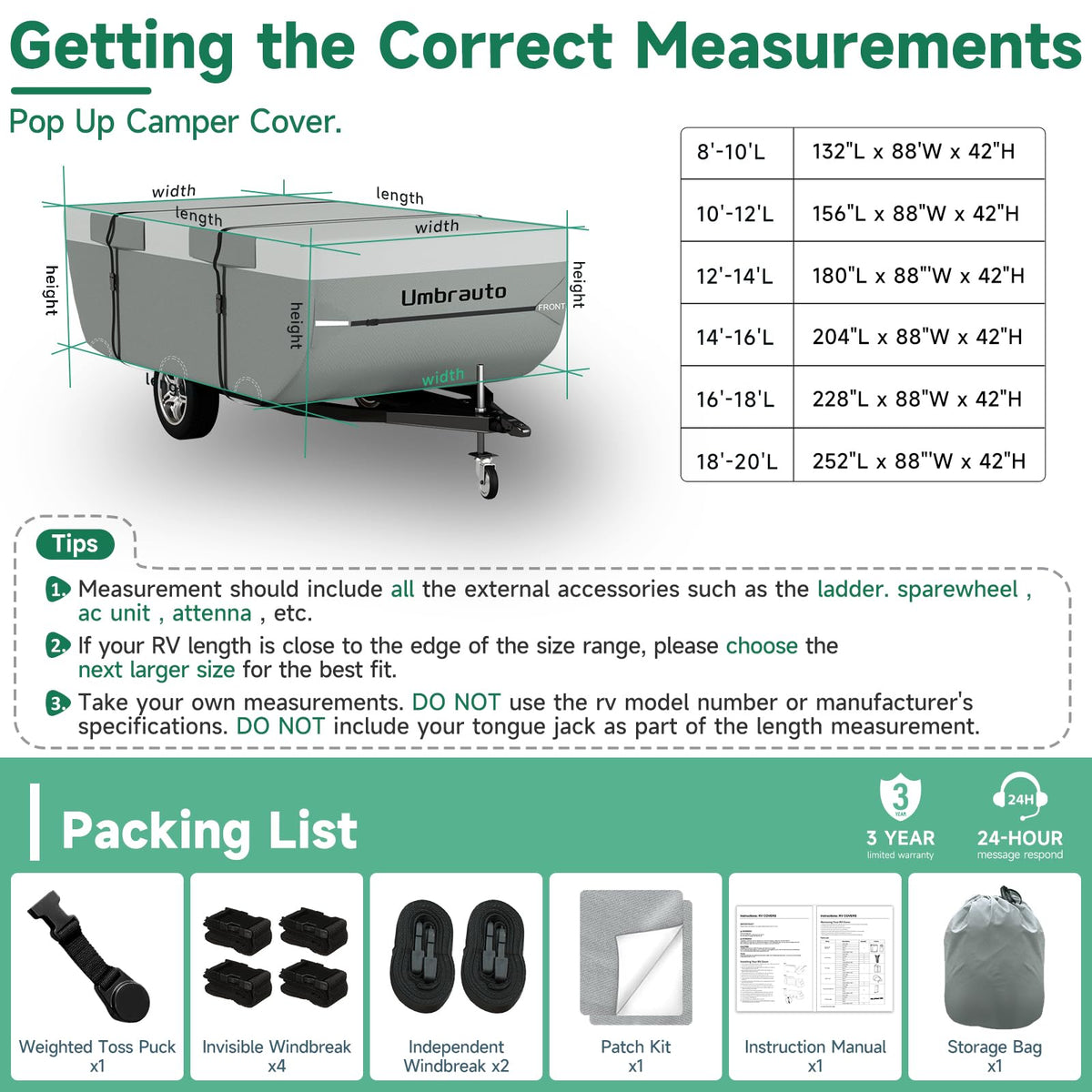 Pop Up Camper Cover 14-16 ft M5858