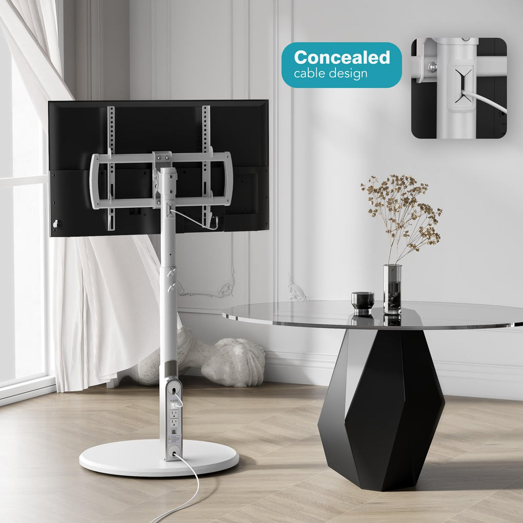 Mobile TV Stand with Power Outlet, Rolling TV Cart for 27-70 Inch, Height Adjustment, Holds up to 88lbs P60369