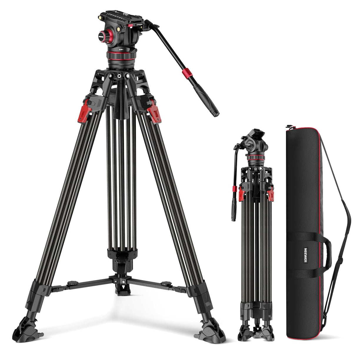 Carbon Fiber Video Camera Tripod with Fluid Head G633254