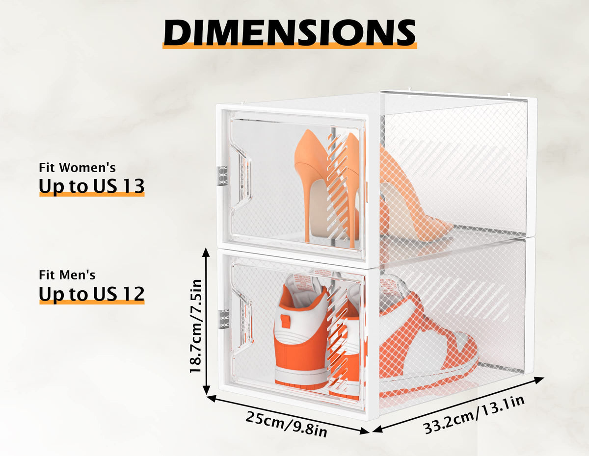 XL Clear Stackable Shoe Storage Boxes M546