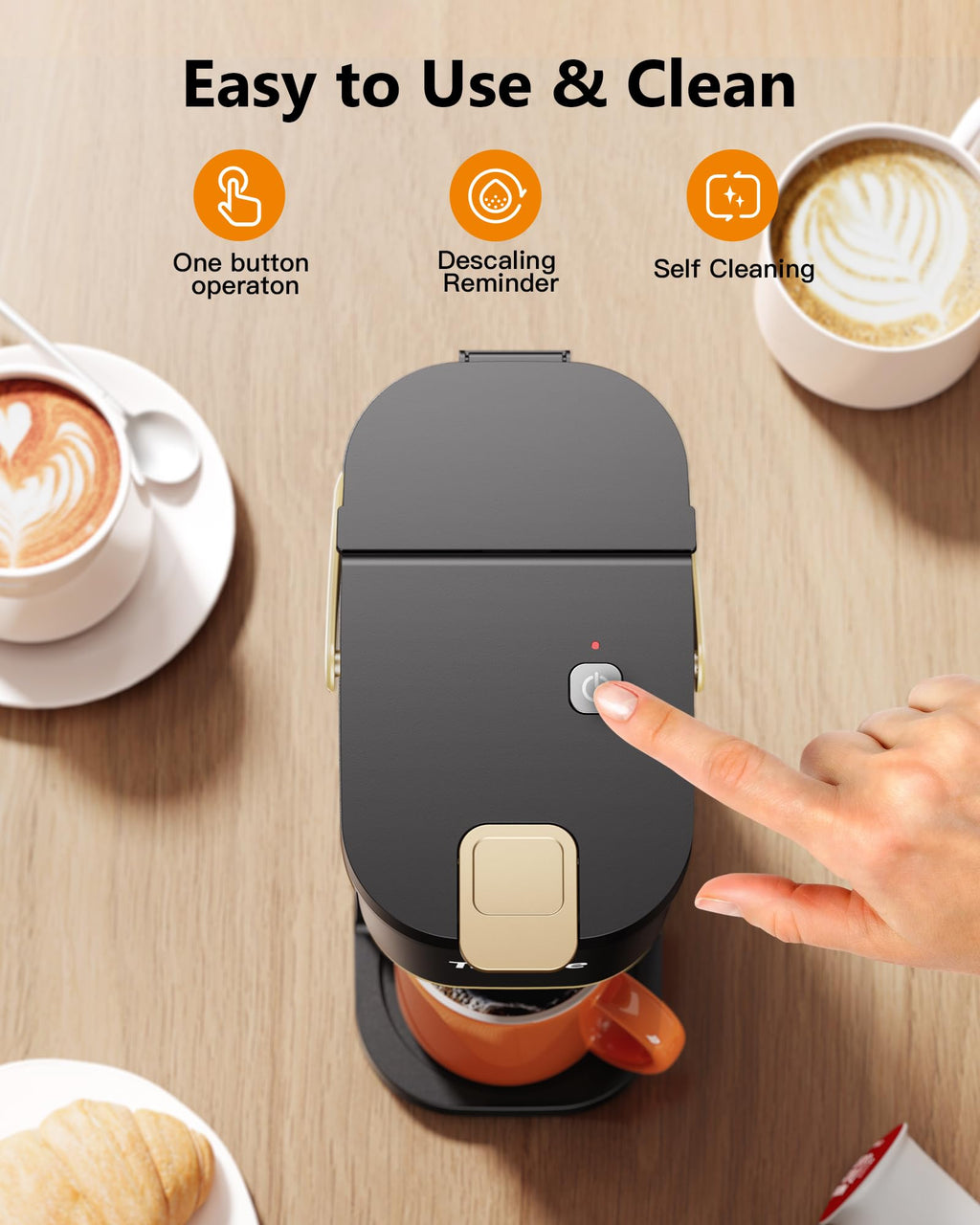 Mini Single Serve Coffee Maker with 30 Descaler Tablets G708394