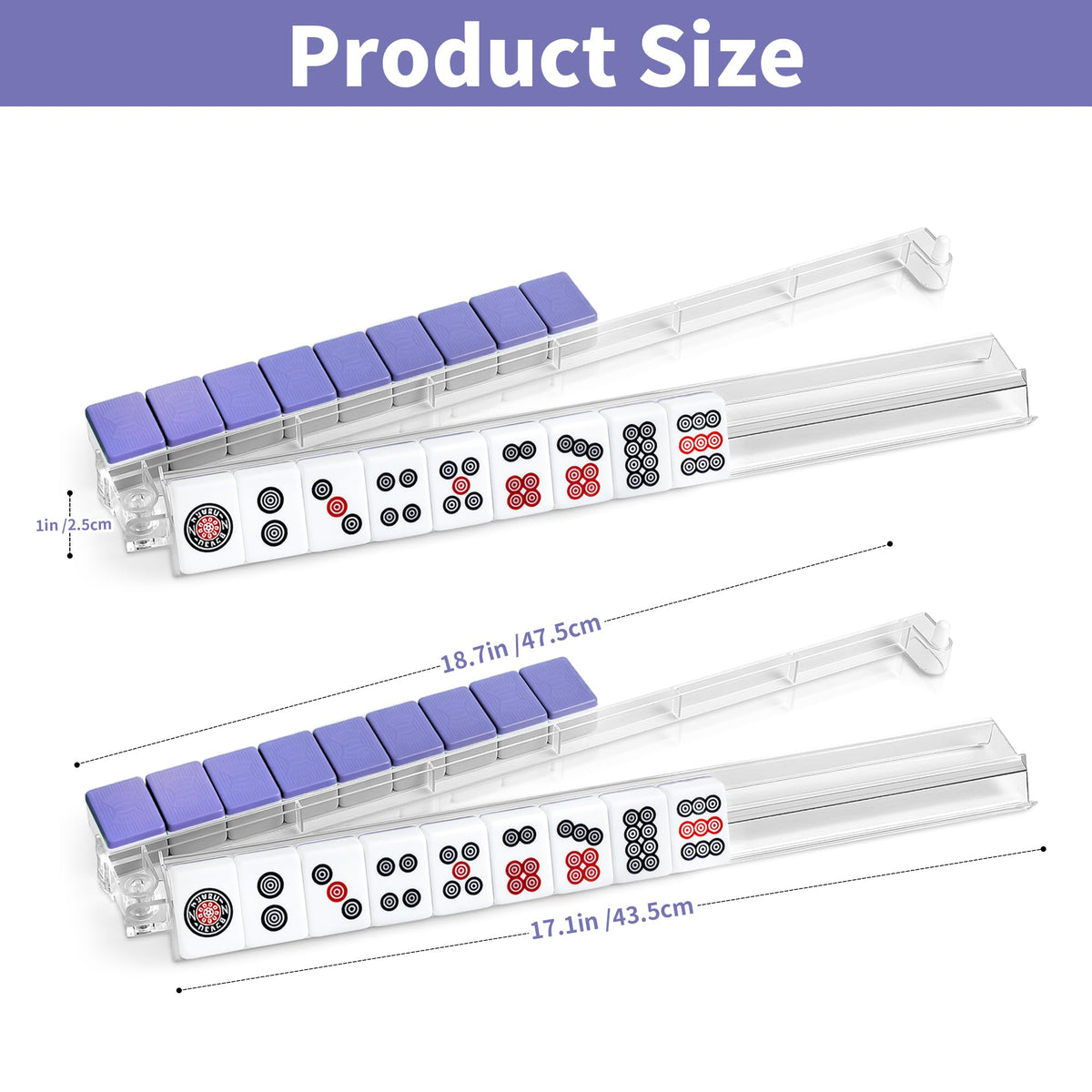 4-Piece Acrylic Mahjong Rack Set with Pushers G1979