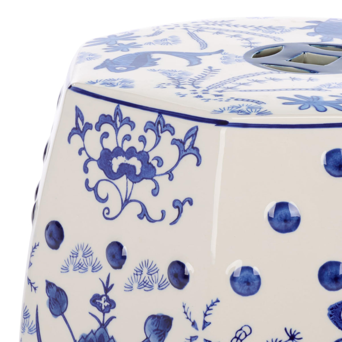 Blue Ceramic Garden Stool I971