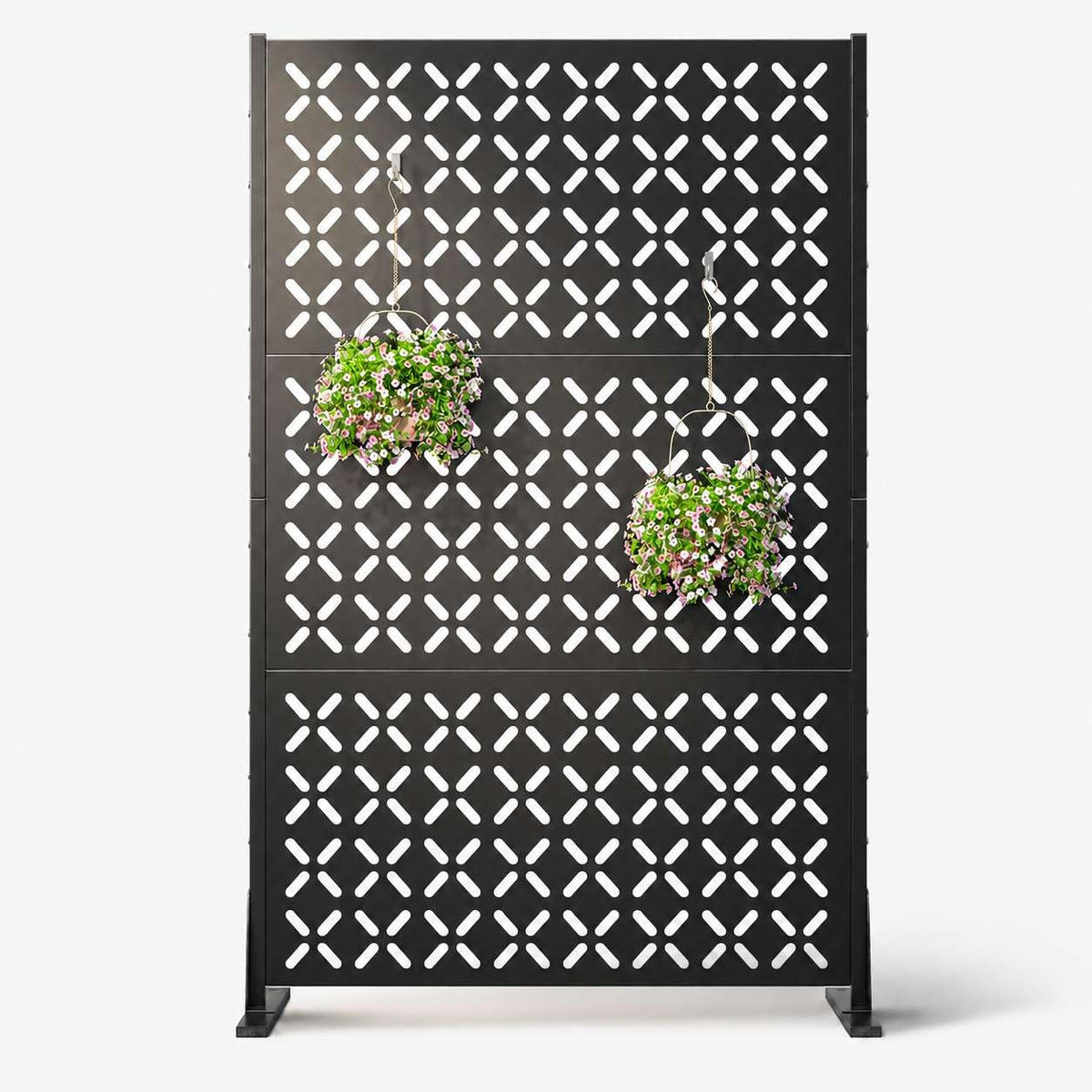 72" Decorative Metal Outdoor Privacy Fence Screen C945407