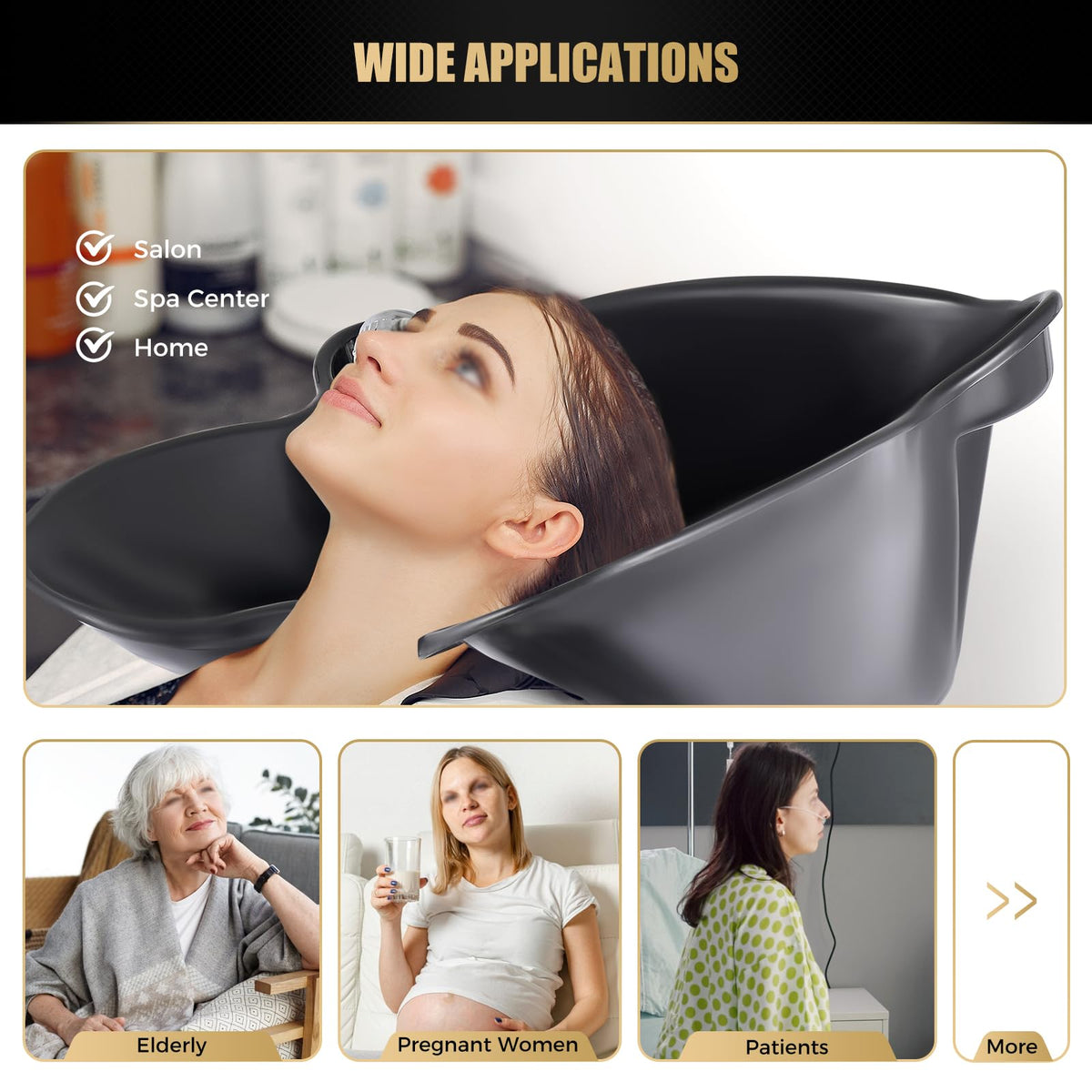 Portable Shampoo Bowl with Electric Pump, Height Adjustable Hair Washing Station Z27677