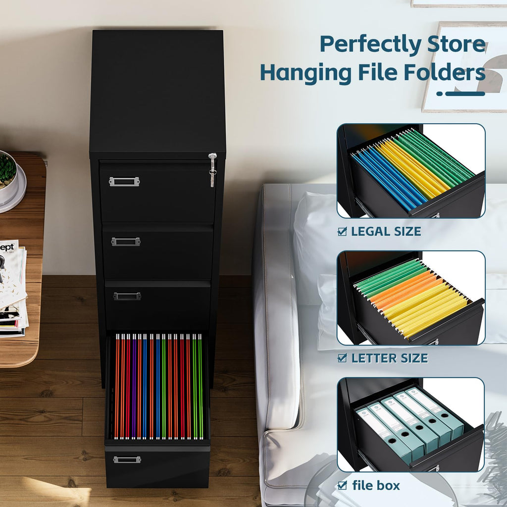 4 Drawer Metal File Cabinet with Lock M369