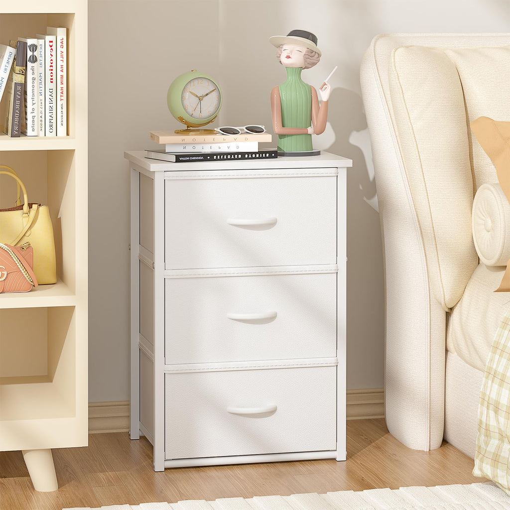 White 3 Drawer Stackable Storage Drawers H477