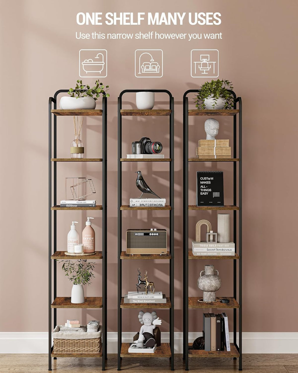 Narrow Industrial Bookcase I938920
