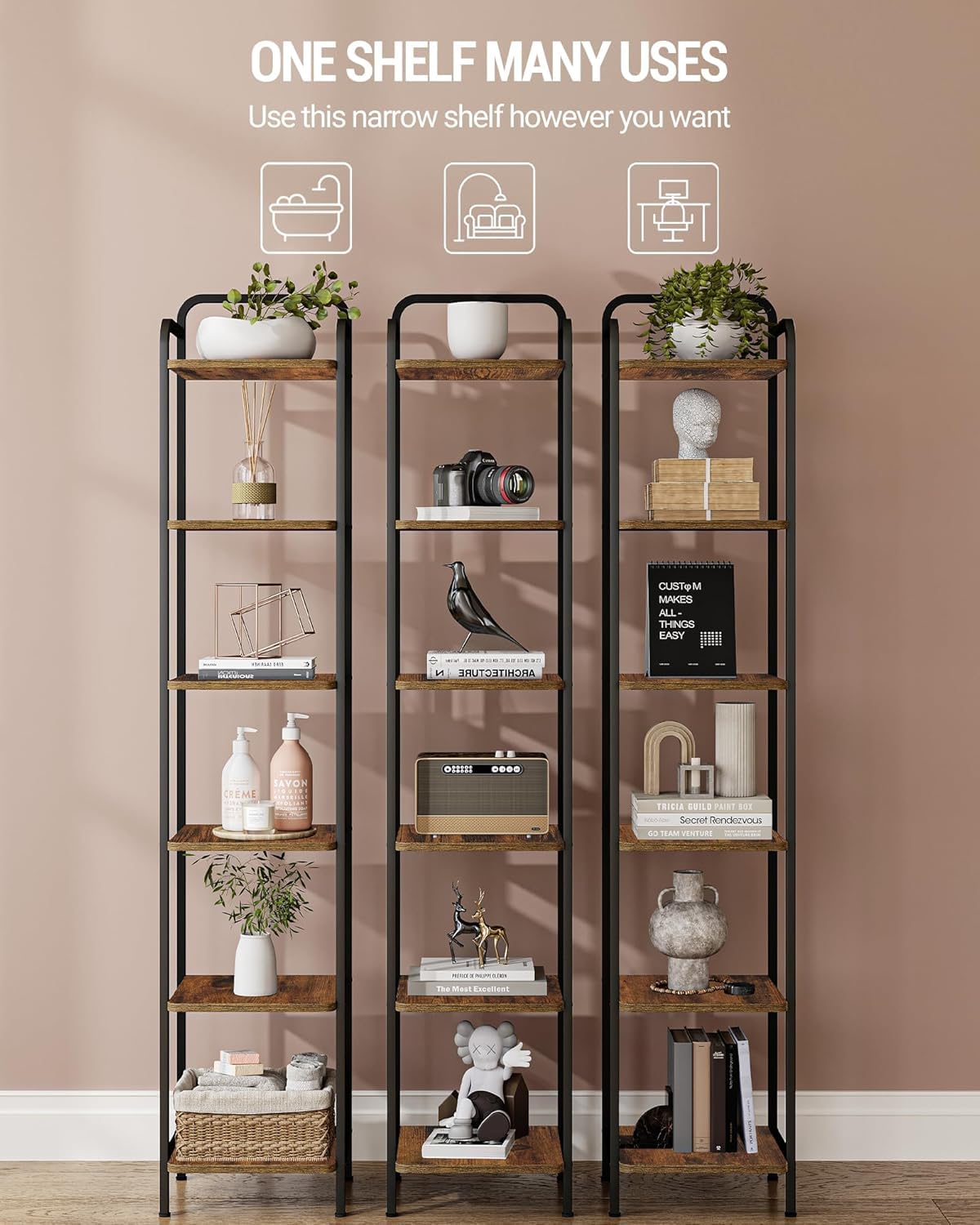 Narrow Industrial Bookcase I938920