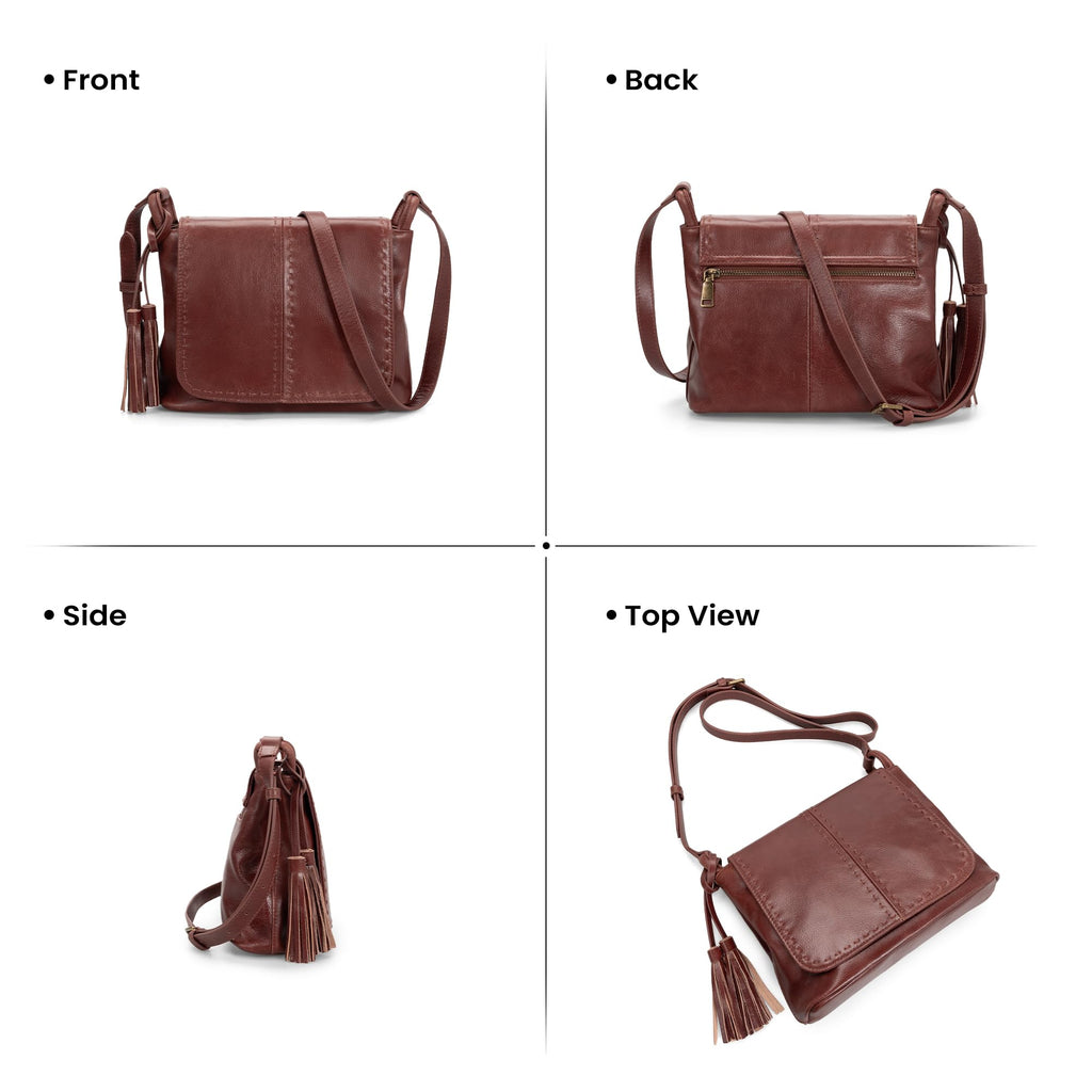 Vintage Leather Crossbody Bag with Multi-Pockets RFID O252280