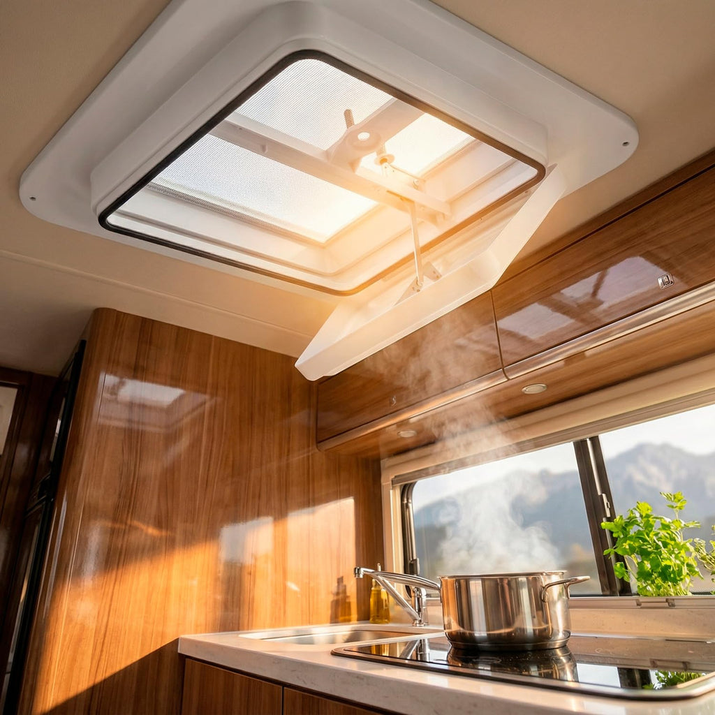 14 x 14 Manual RV Roof Vent Translucent Lid Q1881