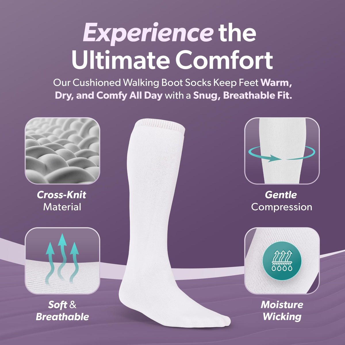 1 Pair White Tube Sock Liners H508