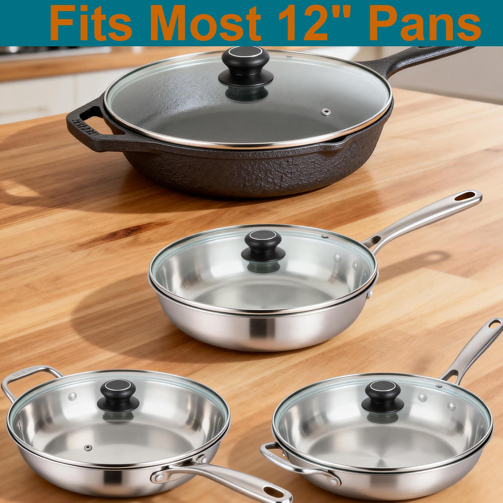 12 Inch Tempered Glass Lid for Frying Pan & Skillet T3168