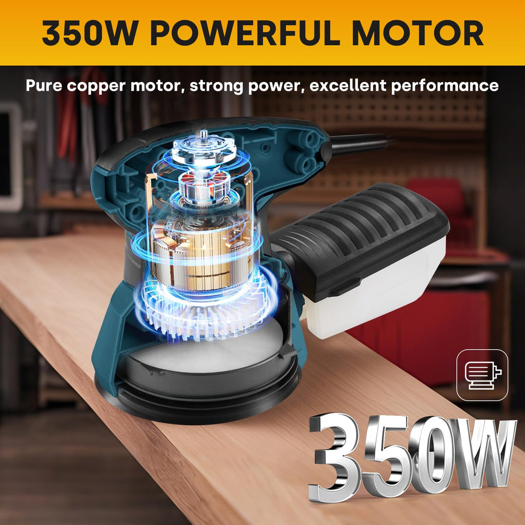 Orbital Sander with 6 Speeds, Dust Collection, 5 in, 3A Corded P436