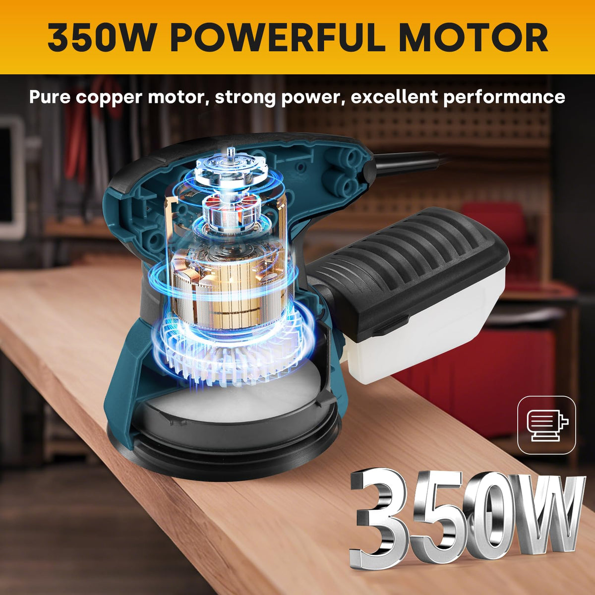 Orbital Sander with 6 Speeds, Dust Collection, 5 in, 3A Corded P436