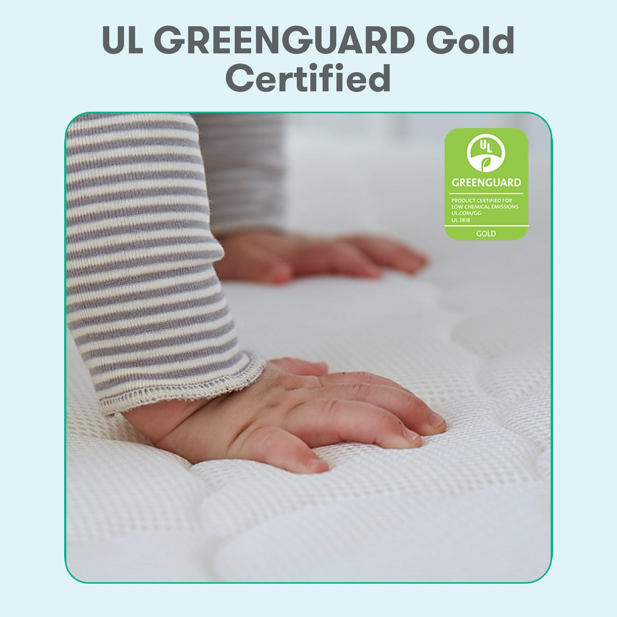 Grey Breathable Washable Crib Mattress & Toddler Bed J811465