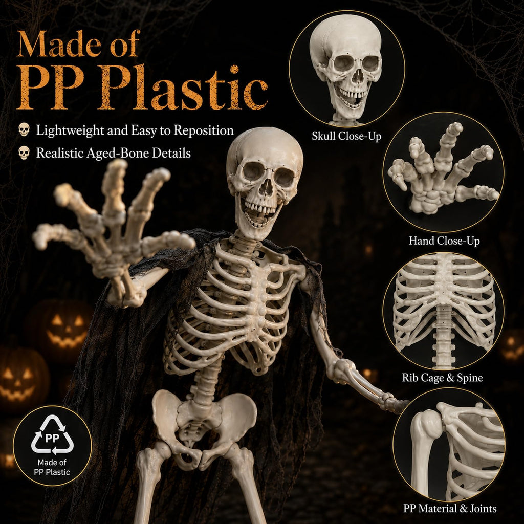 5.4 ft Full Body Plastic Skeleton Prop O448