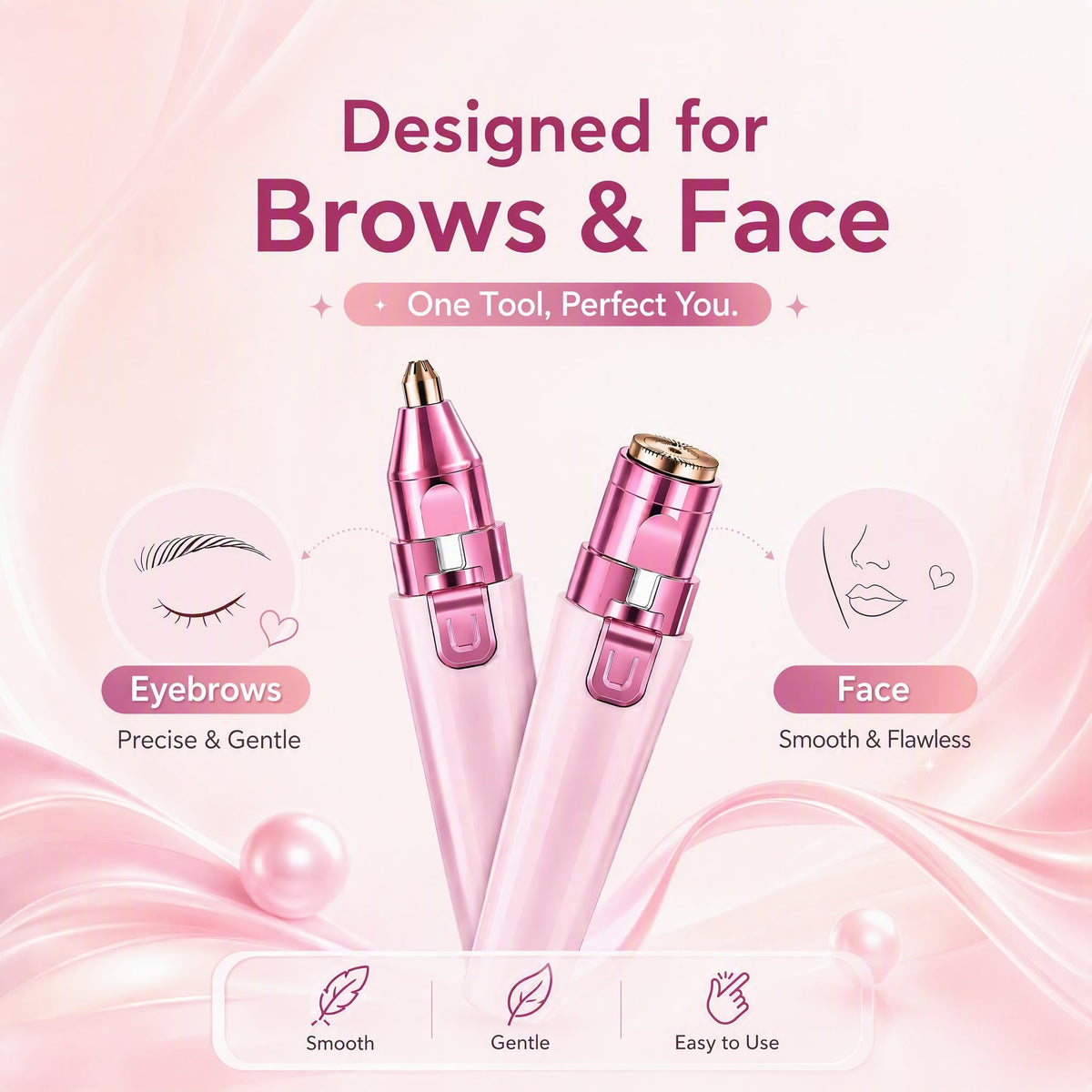 Pink USB Rechargeable Facial Hair Remover T547